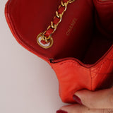 Chanel Micro Belt Bag Red Lambskin 1990s 24K GP