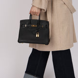 Hermès 2009 Noir Togo Retourne Birkin 25 GHW