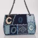 Rare Chanel Jumbo Single Flap Denim Patchwork 2014 SHW