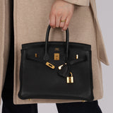 Hermès 2009 Noir Togo Retourne Birkin 25 GHW