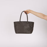 Bottega Veneta Small Intrecciato Cabat Tote Dark Taupe