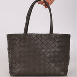 Bottega Veneta Small Intrecciato Cabat Tote Dark Taupe