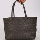 Bottega Veneta Small Intrecciato Cabat Tote Dark Taupe