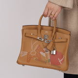 Limited Edition Hermès 2022 Biscuit Swift In and Out Birkin 25 PHW