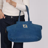 Fendi Royal Blue Nubuck Chain Tote