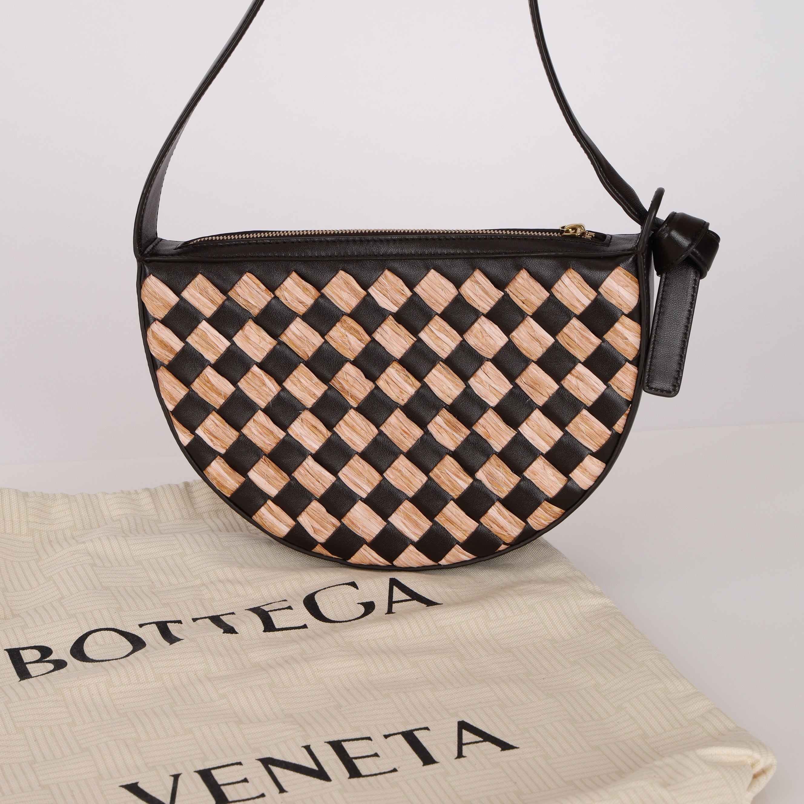 Limited Edition Bottega Veneta Sunrise Bag Fondant Intrecciato and Natural Raffia