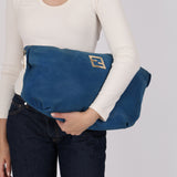 Fendi Royal Blue Nubuck Chain Tote