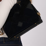 Loewe Grained Leather Shearling Patchwork Amaya Bag