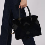 Loewe Grained Leather Shearling Patchwork Amaya Bag