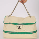 Chanel 2008 Perforated Calfskin Expandable Jumbo Flap