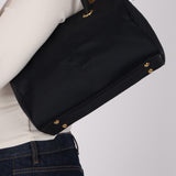Yves Saint Laurent Navy Nylon Cassandra Logo Boston Bag