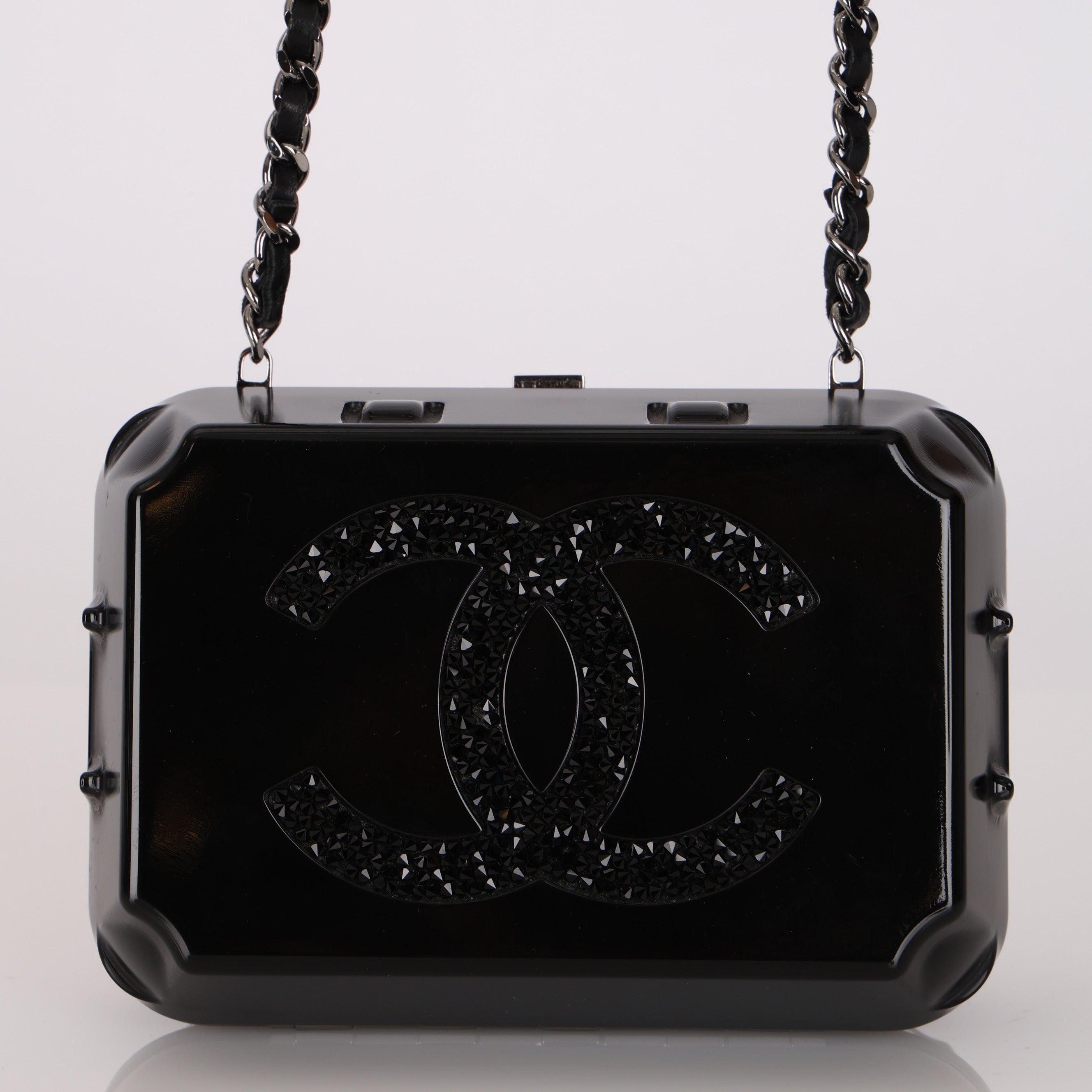 Ultra-Rare Chanel Runway 2014 Plexiglass Egg Carton Jewelry Box on Chain