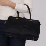 Yves Saint Laurent Navy Nylon Cassandra Logo Boston Bag
