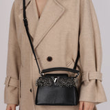 Limited Edition Louis Vuitton Leather Crystal Beaded Capucines BB