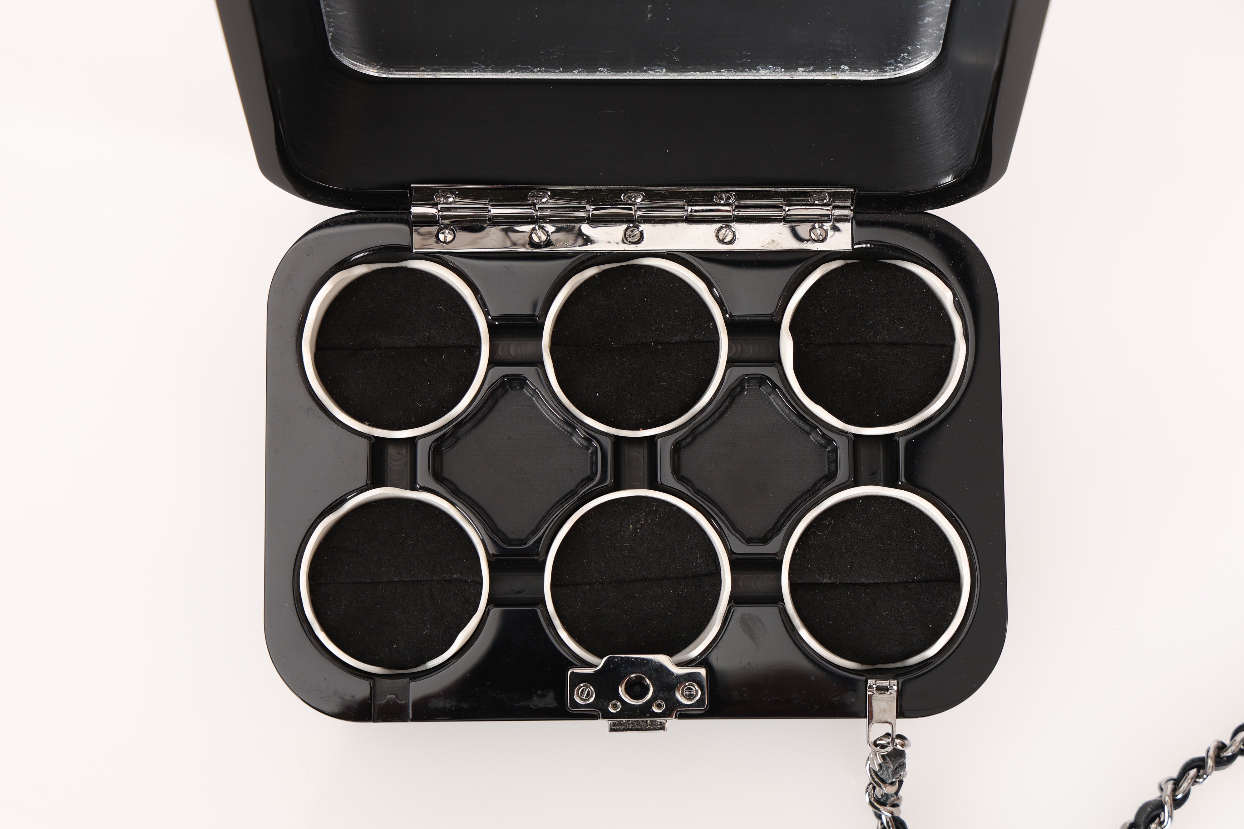 Ultra-Rare Chanel Runway 2014 Plexiglass Egg Carton Jewelry Box on Chain