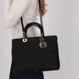 Christian Dior 2000 Denim Cannage Medium Lady Dior