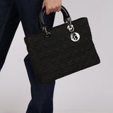 Christian Dior 2000 Denim Cannage Medium Lady Dior