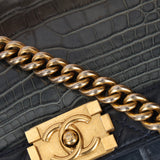 Chanel 2014 Bicolor Crocodile 'New' Medium Reverso Boy Bag BGHW