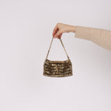 Saint Laurent Light Bronze Crystal Minaudiere Bag