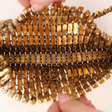 Saint Laurent Light Bronze Crystal Minaudiere Bag