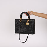 Christian Dior Large Black Lambskin Lady 1990s