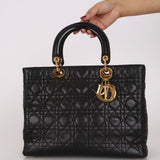 Christian Dior Large Black Lambskin Lady 1990s