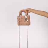 Dior Mini Lady Blush Lambskin Beaded Mirror Embellishments 2020