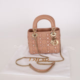 Dior Mini Lady Blush Lambskin Beaded Mirror Embellishments 2020
