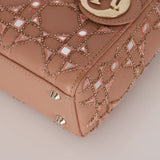 Dior Mini Lady Blush Lambskin Beaded Mirror Embellishments 2020