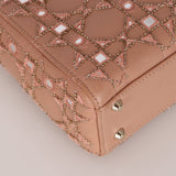 Dior Mini Lady Blush Lambskin Beaded Mirror Embellishments 2020