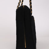 Chanel 2001 Jersey Chevron Camera Shoulder Bag w/ Pouch 24K GP