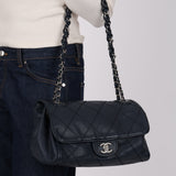 Chanel 2012 Navy Deerskin Ultimate Stitch Flap