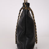 Chanel Chain Stitched Shopping Tote Black Calfskin 2021 AGHW