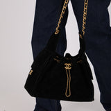 Chanel 2025 Black Small Suede 25 AGHW