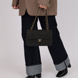 Rare Chanel 1997 Denim Classic Small Flap Bag 24K GP