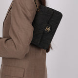 Rare Chanel 1997 Denim Classic Small Flap Bag 24K GP