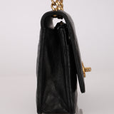 Chanel 2022 Black Lambskin Turnlock Pearl Crush Wallet on Chain GHW