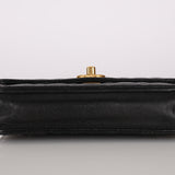 Chanel 2022 Black Lambskin Turnlock Pearl Crush Wallet on Chain GHW