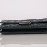 Chanel 2017 Deep Teal Quilted Caviar Medium CC University Flap RHW
