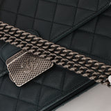 Chanel 2017 Deep Teal Quilted Caviar Medium CC University Flap RHW