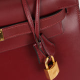 Hermès Kelly 28 Rouge H Box Sellier 1997 GHW
