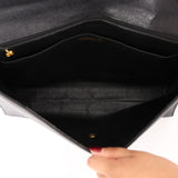 Chanel Briefcase Black Bare Caviar 1995 24K GP