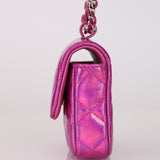 Chanel 2024 Iridescent Patent Quilted Carabiner Card Holder