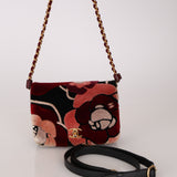 Chanel 2017 Multicolor Velvet Paris-Cosmopolite Camellia Flap