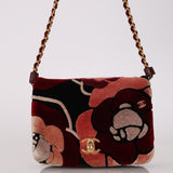 Chanel 2017 Multicolor Velvet Paris-Cosmopolite Camellia Flap