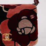Chanel 2017 Multicolor Velvet Paris-Cosmopolite Camellia Flap