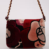 Chanel 2017 Multicolor Velvet Paris-Cosmopolite Camellia Flap