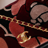 Chanel 2017 Multicolor Velvet Paris-Cosmopolite Camellia Flap