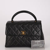 Rare Chanel 1996 Lambskin Top Handle Small Kelly Bag 24K GP