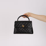 Rare Chanel 1996 Lambskin Top Handle Small Kelly Bag 24K GP